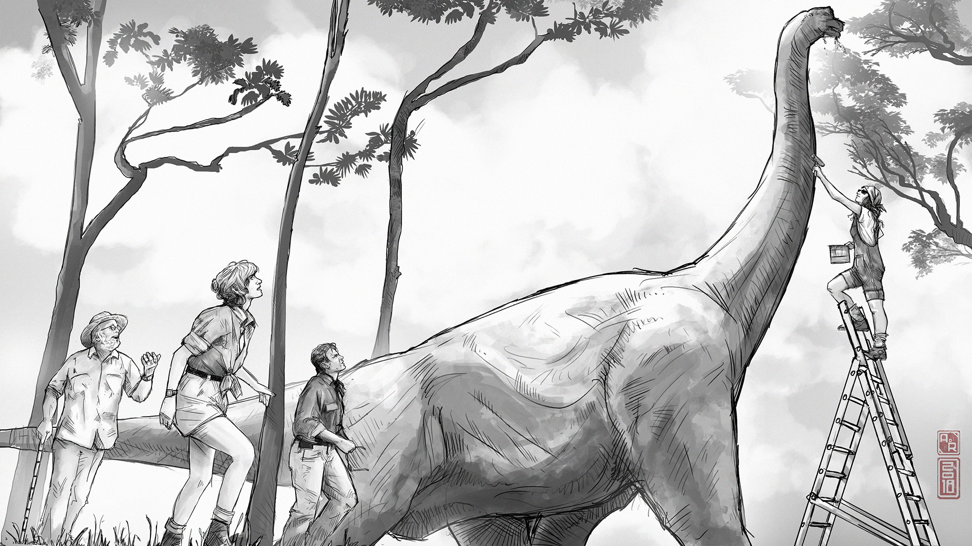 Jurassic Park Preliminary Drawing Art | HailesArt
