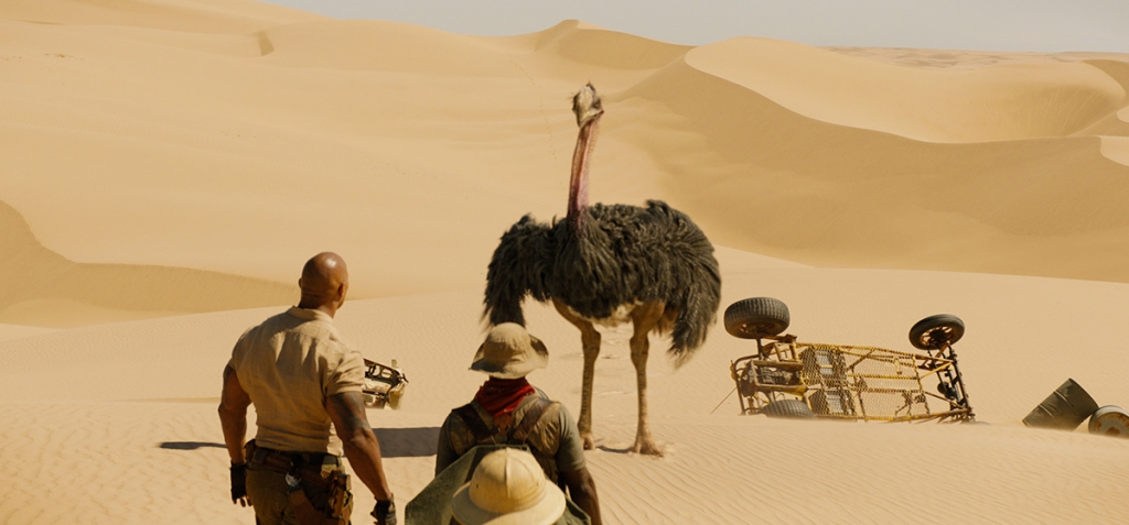 ostrich VFX in jumanji: THE NEXT LEVEL